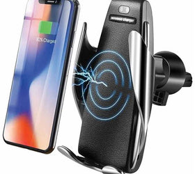 Qi trådlös billaddare 10W med smart IR sensor, öppnas och stängs automatisk, mobilhållare