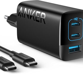 ANKER USB C Charger 67W, Power Supply with PIQ 3.0, 3-Port Fast Charger ANKER 335 (2 x USB-C, USB typ A)