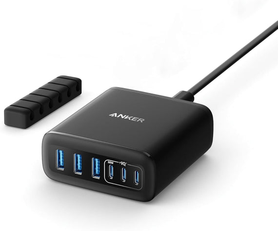 Anker USB-C och USB-A-laddare, 112W Max 6-portars laddningsstation