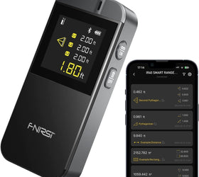 FNIRSI 135ft Laser Distance Meter, m/ft/in Unit Switching, Measure Distance, Area, Volume and Pythagoras, Bluetooth APP, Type-C Rechargeable