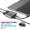 NÖRDIC 1 till 4 USB-C Dockningsstation 1xHDMI-4K60Hz, 1xDP-4K60Hz Dubbla skärmar 1xUSB-C PD100W 1xUSB-A 5G