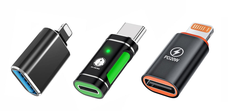 Lightning till USB-A/C adapter kit 3-pack