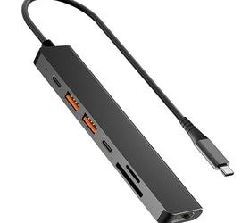 NÖRDIC USB-C 1 till 7 Dockningsstation 1xHDMI 4K60Hz 1xUSB-C PD 100W 1xUSB-C 3.2 2xUSB-A 3.2 10G 1xSD 1xMicroSD