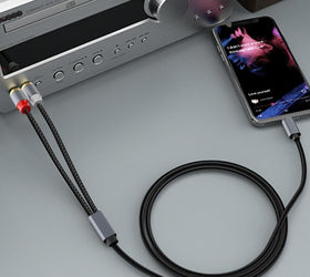 USB-C till RCA kabel 1,2m för ljud
