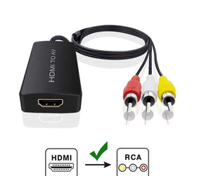 HDMI till AV 3xRCA CVBS kompositvideo adapter med ljud, upplösning upp till 1080p 1m
