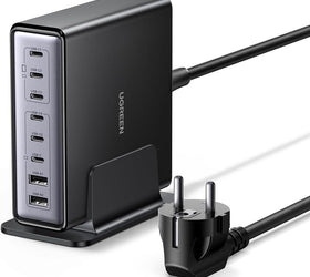 UGREEN Nexode 200W GaN USB C Laddningsstation, 8-Ports Bords Laddare med PD 100W