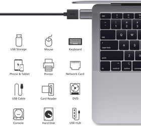 USB A 3.0 OTG hona till USB C hane adapter metal svart