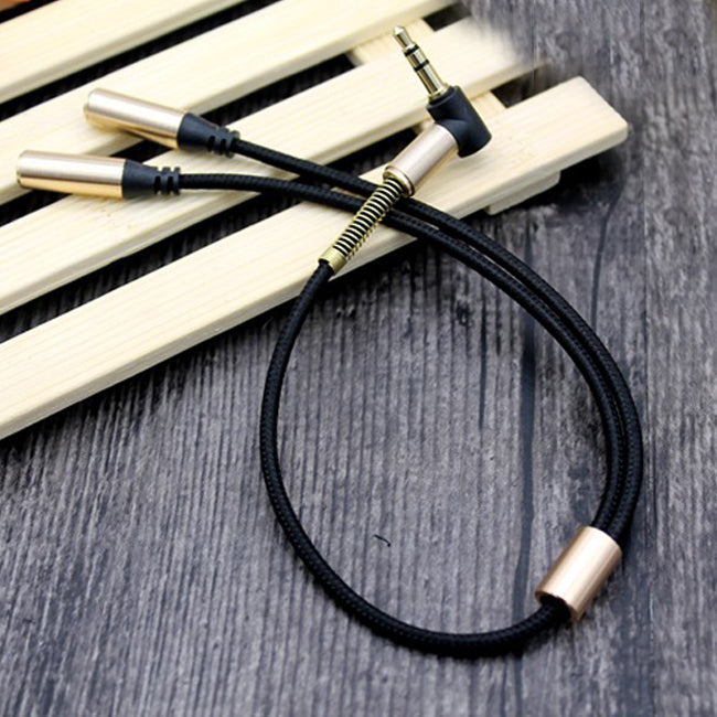 NÖRDIC Ljudadapter 3,5mm hane TRS till 2x3,5mm hona AUX Y-splitter 20cm hörlur splitter