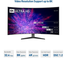 5m Displayport 2.1 kabel DP40 UHBR10 40Gbps 8K60H 4K144Hz