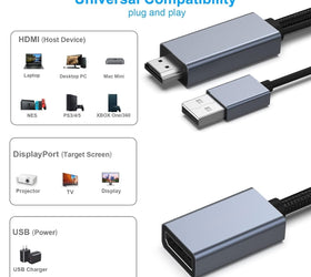 HDMI to Displayport adapter 20cm 4K60Hz 18Gbps