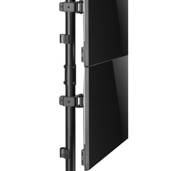 NÖRDIC Monitorarm bordsställ för dubbla skärmar 17-32 tum i stål, lutbar, roterbar och vridbar, svart, skärmfäste