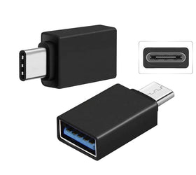 USB A 3.0 OTG hona till USB C hane adapter metal svart