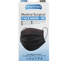 10 st Pharmea surgical mask Type IIR, svart munskydd