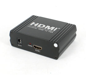 NÖRDIC HDMI to VGA+RL Audio konvertor stöd för HDMI 1.4b och HDCP1.4 svart metal