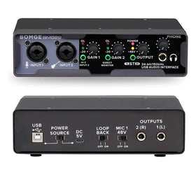 USB Audio Interface två input 24bit 192KHz med XLR/TRS