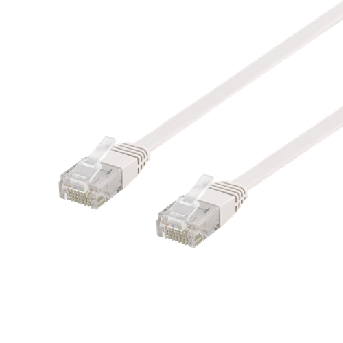 Cat6 U/UTP flat nätverkskabel 50cm 250MHz bandbredd och 10Gbps överföringshastighet vit