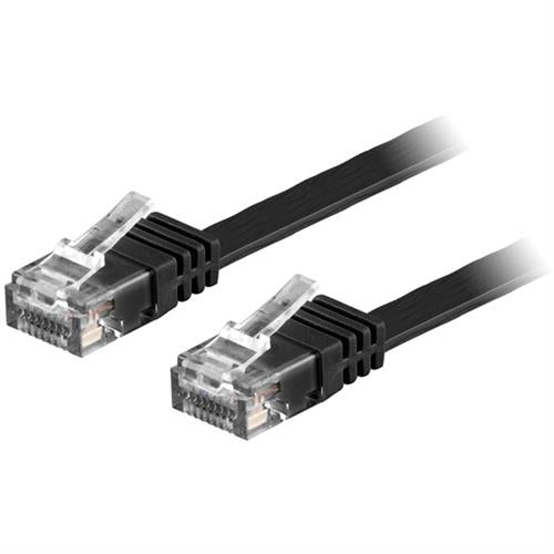 Cat6 U/UTP flat nätverkskabel 30cm 250MHz bandbredd och 10Gbps överföringshastighet svart