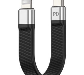 kort flatkabel 14cm USB-C till Lightning snabbladdning PD18W chipset C94