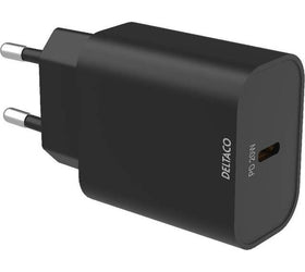 DELTACO USB-C väggladdare med Power Delivery 20W, svart
