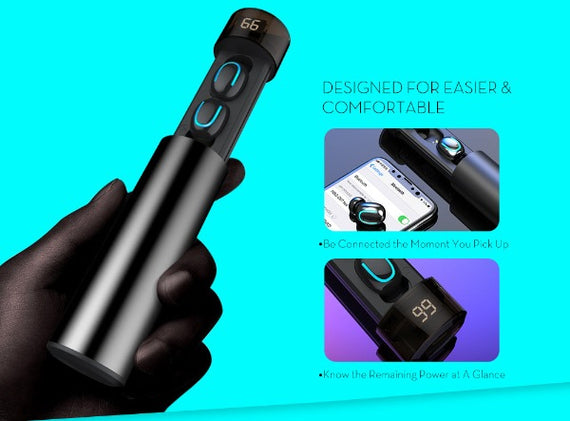 HBQ-Q67 Tws Trådlöst Bluetooth-headset, Mini Dual-Ear Motion Noise Reduction Earbuds, Stereo, med mobil ström, med digital display. 15 x 3CM Svart