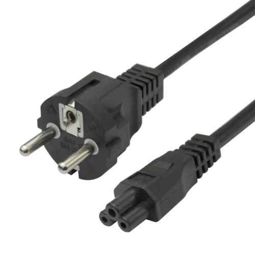 1,5 m strömkabel CEE 7/7 -  IEC 60320 C5, - Svart