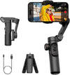 3-Axis Handheld Phone Stabilizer Gimbal for iPhone Gimbal, Smartphone w/Focus Wheel Face/Object Tracking for iPhone/Android Foldable