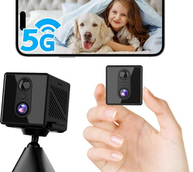 4K Övervakningskamera 5GHz WiFi Mini-kamera, Nattseende, Rörelsesensor, Lång batteritid, Fjärrvisning