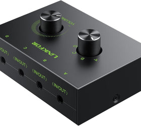 NÖRDIC 3,5mm Stereo Switch 4-portar med volymknapp