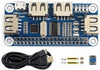 USB HUB HAT med 4 portar för Raspberry Pi Zero/A+/B/B+/2/3 – Stöd för USB-A och seriell felsökning via USB till UART