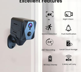 5GHz WiFi Mini-Kamera, 4K Trådlös Inomhus Övervakningskamera