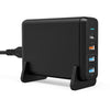 75W 5ports USBC väggladdare USBC PD 60W, USBC QC3.0 18W, USB A QC3.0 18W och 2x USB A 5V 2,4A