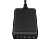 75W 5ports USBC väggladdare USBC PD 60W, USBC QC3.0 18W, USB A QC3.0 18W och 2x USB A 5V 2,4A