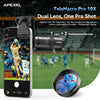 APEXEL 10X Tele-Macro Pro Dual Lens 2-i-1, portabelt telefoto- och makroobjektiv med clip-fäste för smartphones