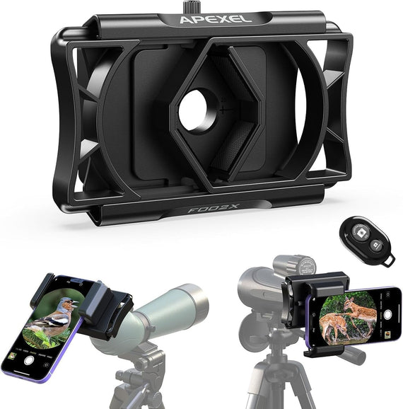 APEXEL Universal Mobile Phone Microscope Adapter with Remote Shutter Release 360° Rotation