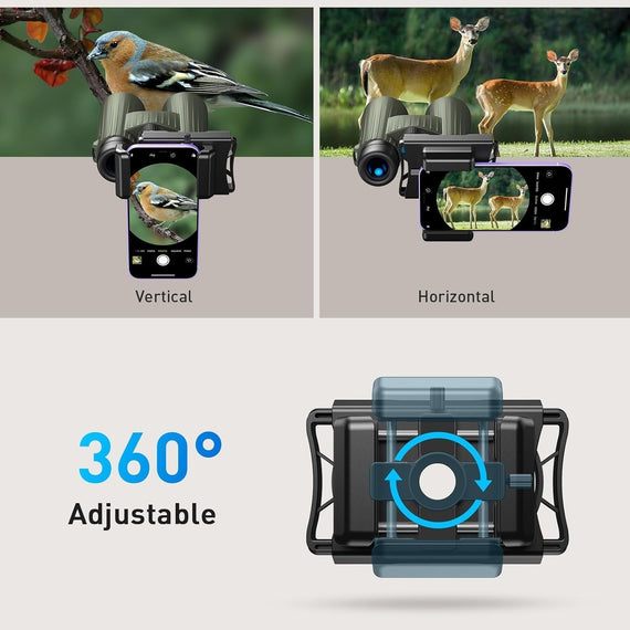 APEXEL Universal Mobile Phone Microscope Adapter with Remote Shutter Release 360° Rotation