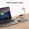 AV Access iDock P10 Dockningsstation och KVM-switch 2 till 2, Dual Monitor för Laptop & Desktop, 65W laddning för laptop, Ethernet, EDID, 4K@60Hz, 4xUSB-A, 1xUSB-C, Ljud, SD