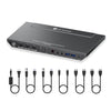 AV Access iDock B30 Dockningsstation och KVM-switch 3 till 2, Dual 4K Monitor för laptop + 2st Desktop-PCs, 4K@60Hz, 5xUSB-A, 1G Ethernet, 65W laddning för laptop, Ljud/Mikrofon, EDID