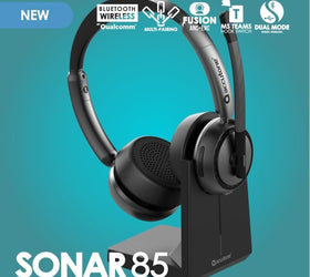 Accutone Sonar 85 Bluetooth Wireless Headset with mic Bluetooth Headset with Active Noise Cancelling