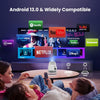 Android 13.0 Smart Projector, Native 1080P, Auto Keystone, 300ANSI 4K HDR Support, Rotatable Design WiFi 6 & BT, Screen Mirroring, ARC,