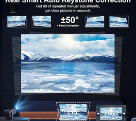 Android 13.0 Smart Projector, Native 1080P, Auto Keystone, 300ANSI 4K HDR Support, Rotatable Design WiFi 6 & BT, Screen Mirroring, ARC,
