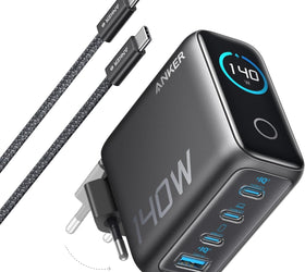 Anker 140W USB-C 4-Port Multi-Devices GaN Charger, Touch Control, Compatible with MacBook, iPhone 17/16/15, Samsung, Pixel and More