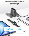 Anker 140W USB-C 4-Port Multi-Devices GaN Charger, Touch Control, Compatible with MacBook, iPhone 17/16/15, Samsung, Pixel and More