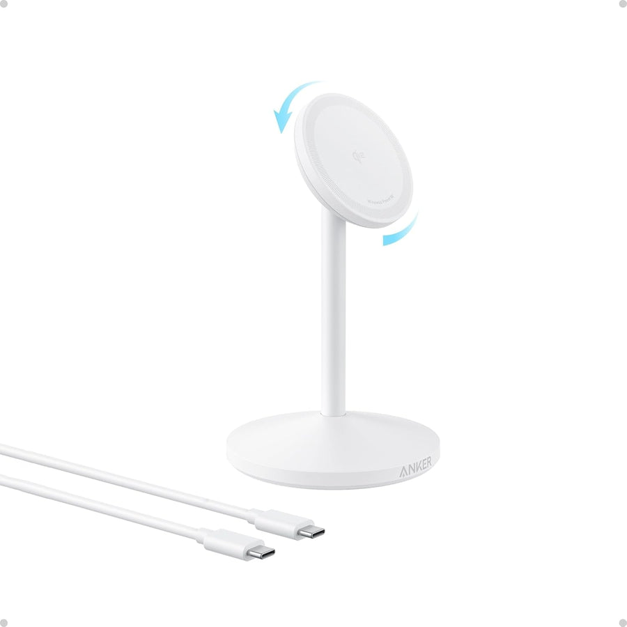 Anker MagGo 15W trådlös laddare med USB-C-kabel, Qi2 trådlös laddare, för iPhone 16/15/14/13-serien och AirPods