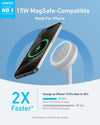 Anker MagGo 15W trådlös laddare med USB-C-kabel, Qi2 trådlös laddare, för iPhone 16/15/14/13-serien och AirPods
