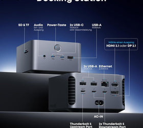 Anker Prime Thunderbolt 5-dockningsstation, 8K@60Hz/6K/4K, 120Gbps, 14 portar + 140W laddning för Thunderbolt 5/4-laptops