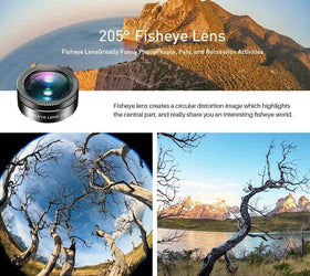 Apexel 11-in-1 Mobile Phone Camera Lens Set, Wide Angle and Macro Lens + Fisheye Lens