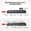 AV Access iDock B10 USB-C KVM-Switch Dockningsstation 2 till 2 för 1 Bärbar & 1 Stationär, 8K@60Hz Dubbla Skärmar, 100W Laddning, USB 3.2, 1G Ethernet