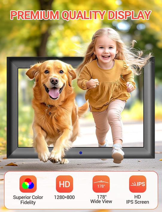 NÖRDIC Digital Fotoram 10.1 Tum 1280 x 800 IPS utan WiFi med Fjärrkontroll Stödjer USB eller SD-kort