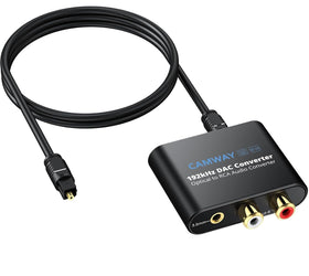 Digital till Analog Ljud-omvandlare, 192kHz Optisk till RCA, Optisk till 3.5mm DAC, SPDIF/Toslink