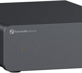 Fosi Audio Box X5 Mini Förförstärkare Hemmabio för MM & MC Pickups, Aktiva Högtalare, 4-nivå Justerbar Gain 38/48/56/66 dB med RCA